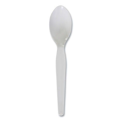 Heavyweight Polystyrene Cutlery, Teaspoon, White, 1000Carton