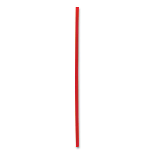 Single-Tube Stir-Straws,5.25, Polypropylene, Red, 1,000Pack, 10 PacksCarton