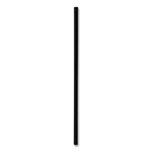 Wrapped Jumbo Straws, 7.75, Polypropylene, Black, 250Pack, 50 Packs