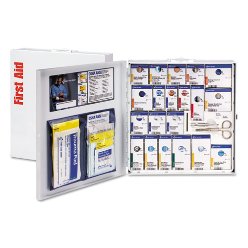 ANSI 2015 SmartCompliance Food Service First Aid Kit, wo Medication, 50 People, 260 Pieces, Metal Case