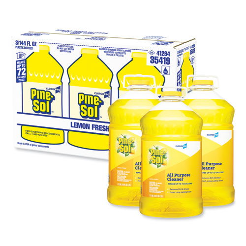All Purpose Cleaner, Lemon Fresh, 144 oz Bottle, 3Carton