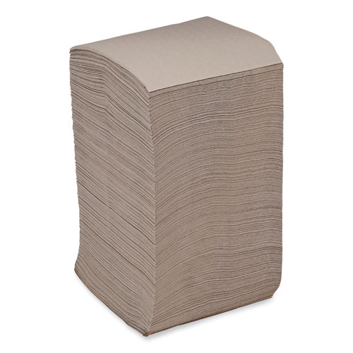 Beverage Napkins, 1-Ply, 9.5 x 9.5, Kraft, 500Pack, 8 PacksCarton