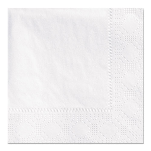 Beverage Napkins, 2-Ply 9 12 x 9 12, White, Embossed, 1000Carton