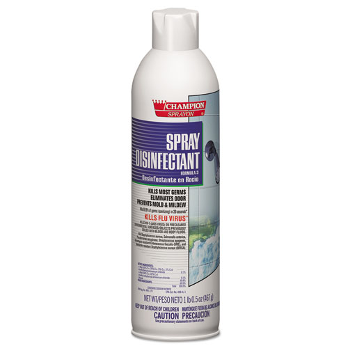 Champion Sprayon Spray Disinfectant, 16.5 oz Aerosol Spray, 12Carton