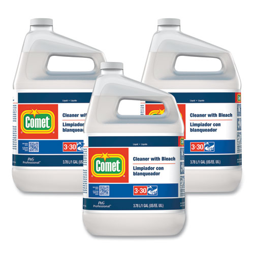 Cleaner with Bleach, Liquid, One Gallon Bottle, 3Carton