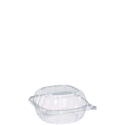 ClearSeal Hinged-Lid Plastic Containers, 5.8 x 6 x 3, Clear, Plastic, 125Pack, 4 PacksCarton