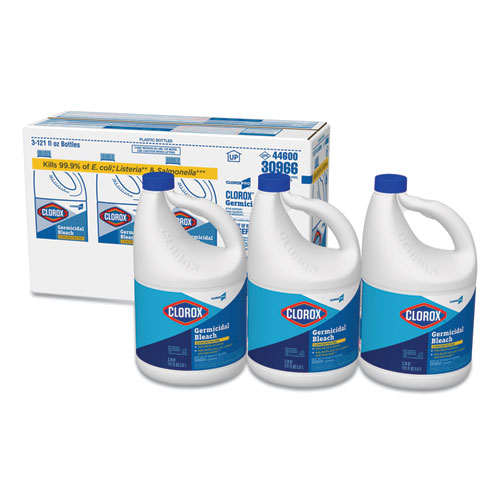 Concentrated Germicidal Bleach, Regular, 121 oz Bottle, 3Carton
