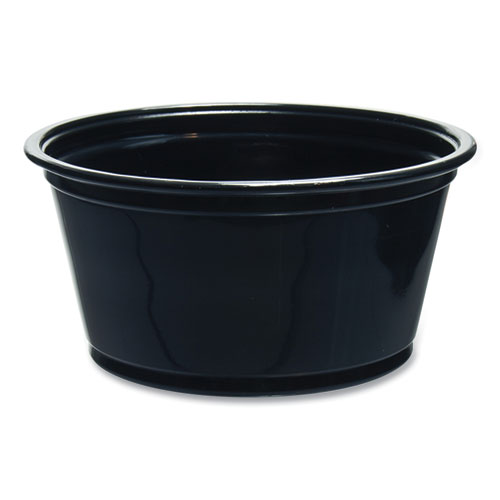Conex Complements PortionMedicine Cups, 2 oz, Black, 125Bag, 20 BagsCarton