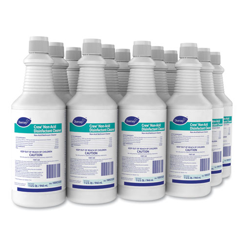 Crew Neutral Non-Acid Bowl and Bathroom Disinfectant, 32 oz Squeeze Bottle, 12Carton