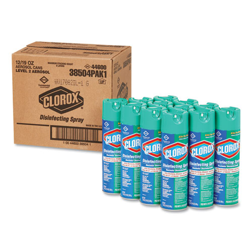 Disinfecting Spray, Fresh, 19 oz Aerosol Spray, 12Carton