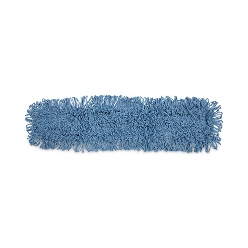 Dust Mop Head, CottonSynthetic Blend, 36 x 5, Looped-End, Blue