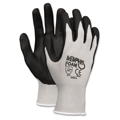 Economy Foam Nitrile Gloves, X-Large, GrayBlack, 12 Pairs