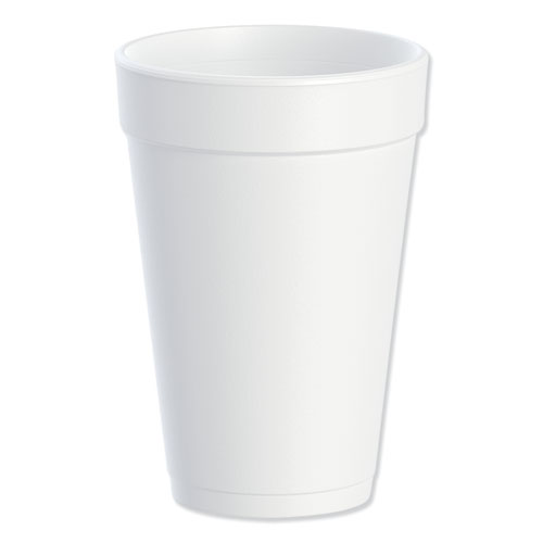 Foam Drink Cups, 16 oz, White, 25Bag, 40 BagsCarton