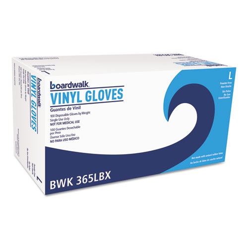 General Purpose Vinyl Gloves, PowderLatex-Free, 2.6 mil, Large, Clear, 100Box, 10 BoxesCarton
