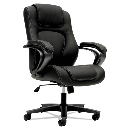 HVL402 Series Executive High-Back Chair, Supports Up to 250 lb, 17 to 21 Seat Height, Black SeatBack, Iron Gray Base