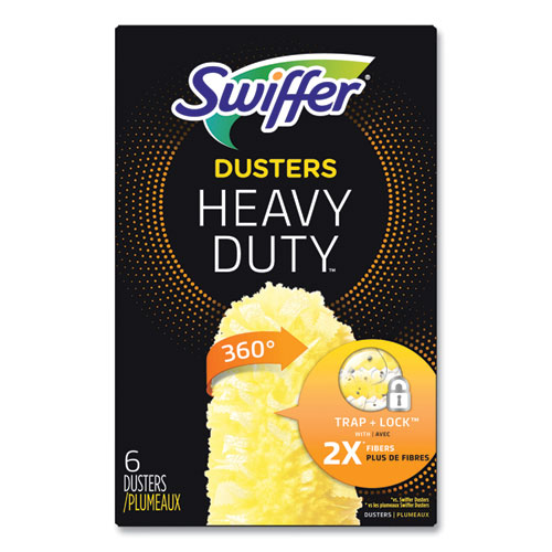 Heavy Duty Dusters Refill, Dust Lock Fiber, Yellow, 6Box