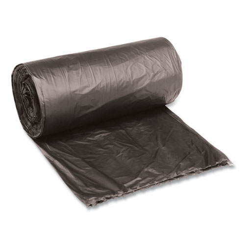 Low-Density Waste Can Liners, 10 gal, 0.35 mil, 24 x 23, Black, 50 BagsRoll, 10 RollsCarton