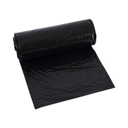 Low-Density Waste Can Liners, 16 gal, 1 mil, 24 x 32, Black, 10 BagsRoll, 15 RollsCarton