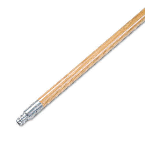 Metal Tip Threaded Hardwood Broom Handle, 0.94 dia x 60, Natural