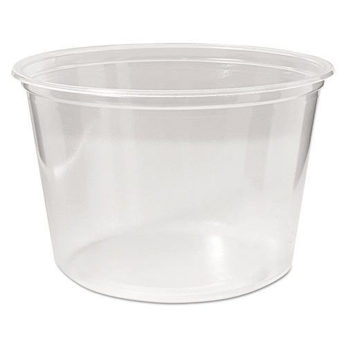Microwavable Deli Containers, 16 oz, 4.6 Diameter x 3 h, Clear, Plastic, 500Carton
