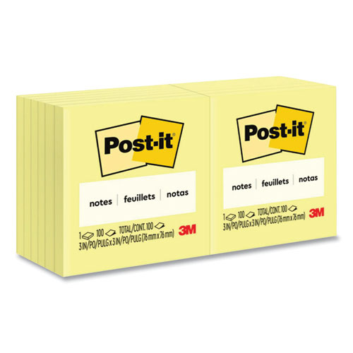Original Pads in Canary Yellow, 3 x 3, 100 SheetsPad, 12 PadsPack