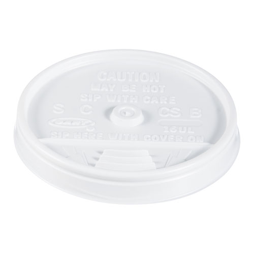 Plastic Lids, Fits 12 oz to 24 oz HotCold Foam Cups, Sip-Thru Lid, White, 100Pack, 10 PacksCarton