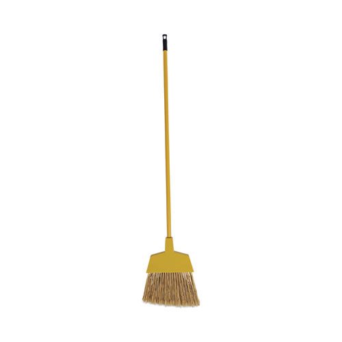 Poly Bristle Angler Broom, 53 Handle, Yellow, 12Carton