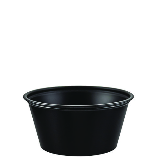 Polystyrene Portion Cups, 3.25 oz, Black, 250Bag, 10 BagsCarton