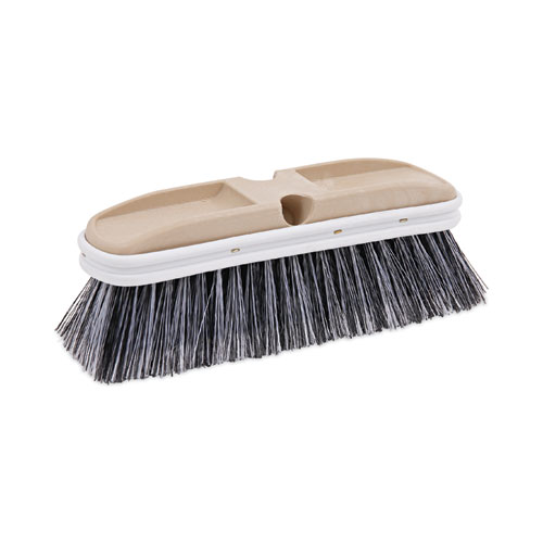 Polystyrene Vehicle Brush with Vinyl Bumper, BlackWhite Polystyrene Bristles, 10Brush