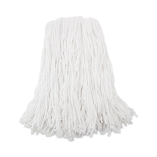 Premium Cut-End Wet Mop Heads, Rayon, 16oz, White, 12Carton