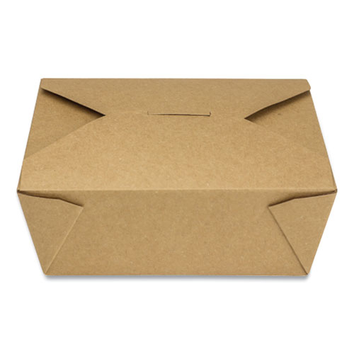 Reclosable Kraft Take-Out Box, 48 oz, Paper, 300Carton