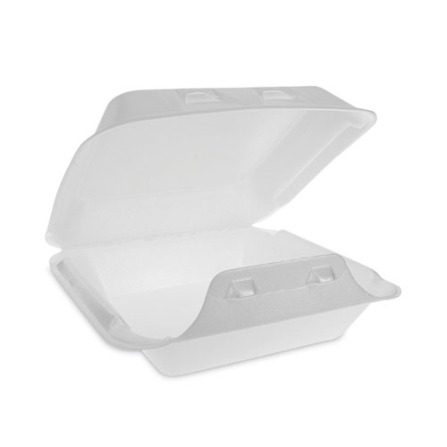 SmartLock Foam Hinged Lid Container, Medium, 8 x 8 x 3, White, 150Carton