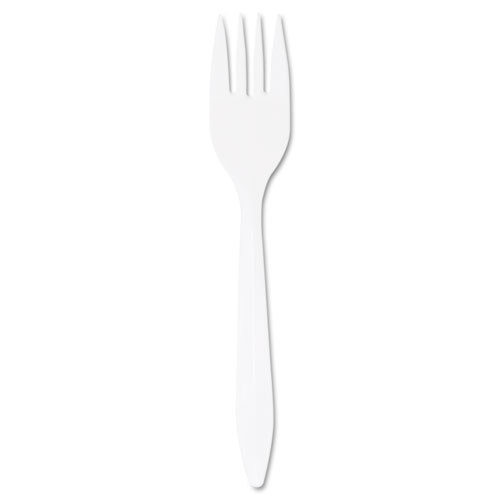 Style Setter Mediumweight Plastic Forks, White, 1000Carton