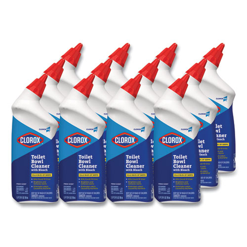 Toilet Bowl Cleaner with Bleach, Fresh Scent, 24 oz Bottle, 12Carton