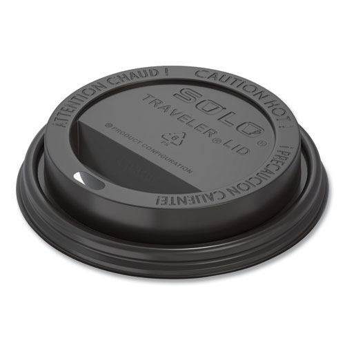 Traveler Cappuccino Style Dome Lid, Fits 10 oz to 24 oz Cups, Black, 100Sleeve, 10 SleevesCarton