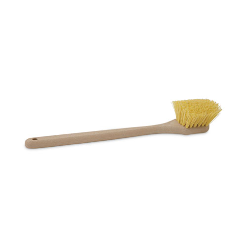 Utility Brush, Cream Polypropylene Bristles, 5.5 Brush, 14.5 Tan Plastic Handle