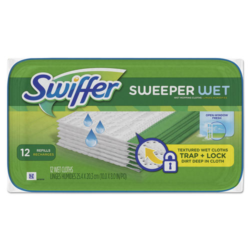 Wet Refill Cloths, 10 x 8, Open Window Fresh, Cloth, White, 12Tub, 12 TubsCarton