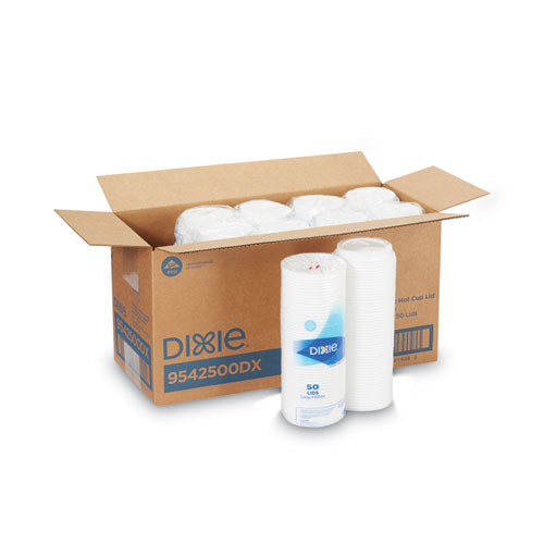 White Dome Lid Fits 10 oz to 16 oz Perfectouch Cups, 12 oz to 20 oz Hot Cups, WiseSize, 500Carton