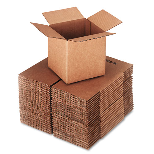 Cubed Fixed-Depth Corrugated Shipping Boxes, Regular Slotted Container (RSC), Small, 6 x 6 x 6, Brown Kraft, 25Bundle